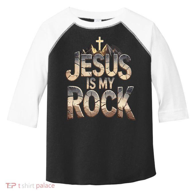 Jesus Is My Rock Religious Christian Biblical Toddler Fine Jersey T-Shirt