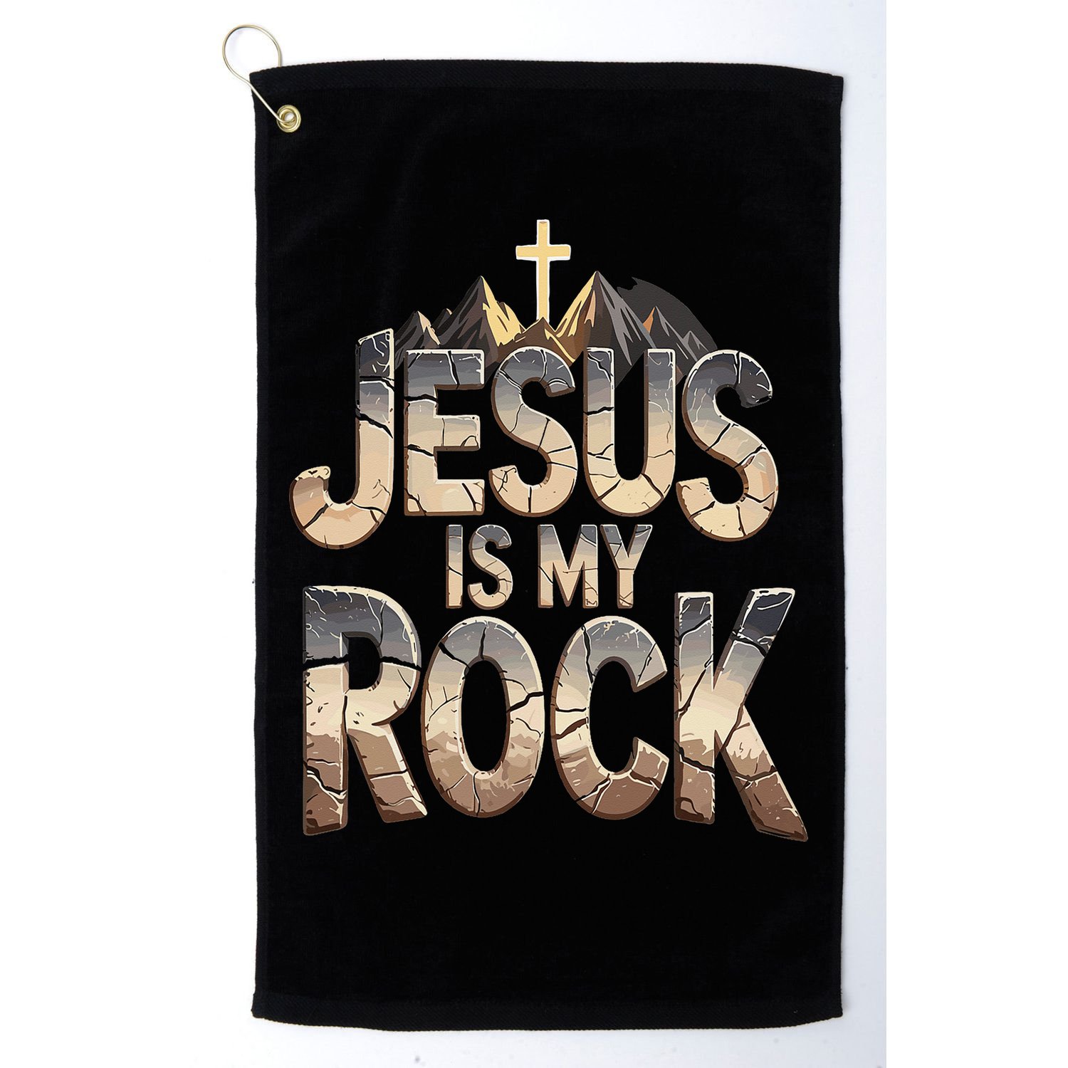 Jesus Is My Rock Religious Christian Biblical Golf Towel