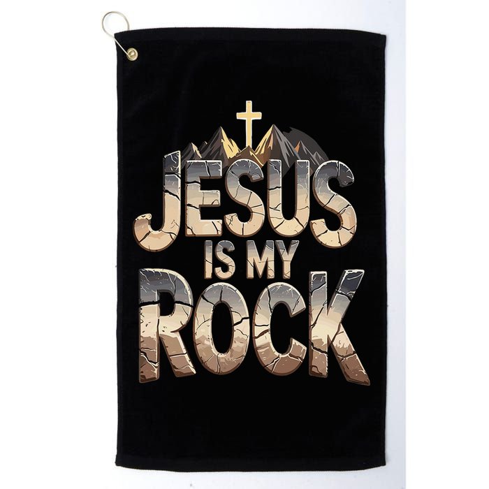 Jesus Is My Rock Religious Christian Biblical Golf Towel