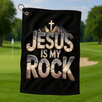 Jesus Is My Rock Religious Christian Biblical Golf Towel
