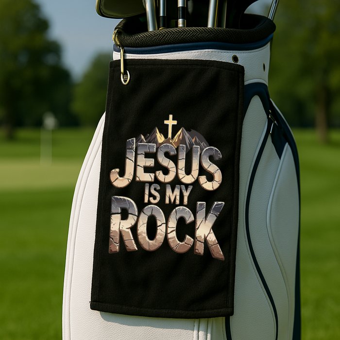 Jesus Is My Rock Religious Christian Biblical Golf Towel