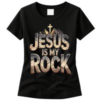 Jesus Is My Rock Religious Christian Biblical Womens T-Shirt