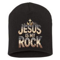 Jesus Is My Rock Religious Christian Biblical Short Acrylic Beanie