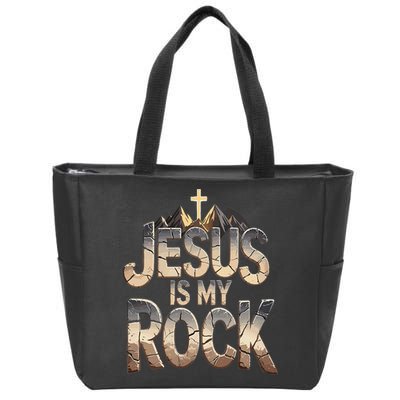 Jesus Is My Rock Religious Christian Biblical Zip Tote Bag