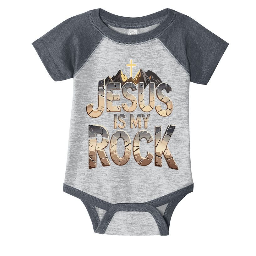 Jesus Is My Rock Religious Christian Biblical Infant Baby Jersey Bodysuit