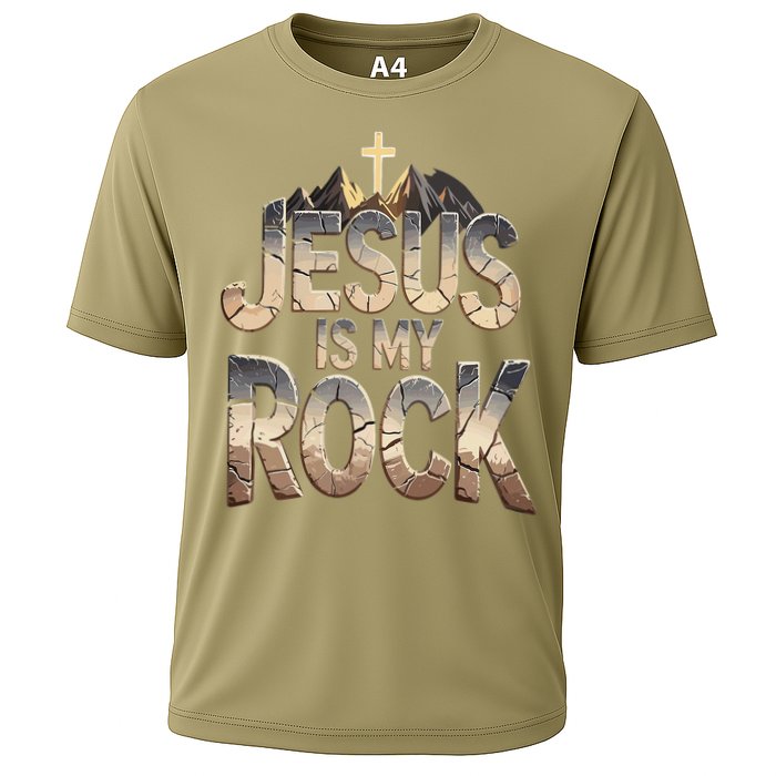 Jesus Is My Rock Religious Christian Biblical Cooling Performance Crew T-Shirt