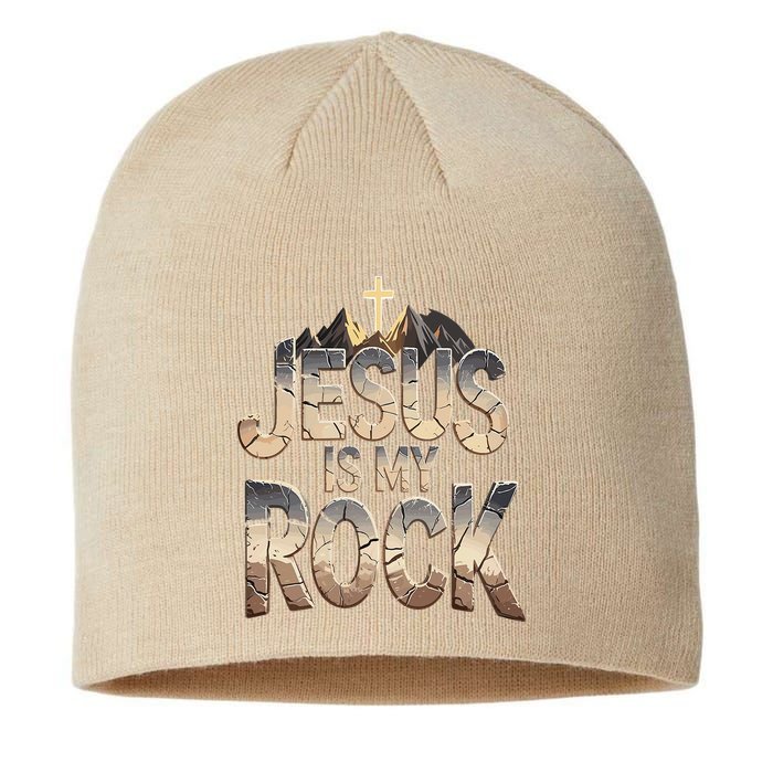 Jesus Is My Rock Religious Christian Biblical Sustainable Beanie