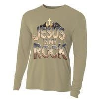 Jesus Is My Rock Religious Christian Biblical Cooling Performance Long Sleeve Crew