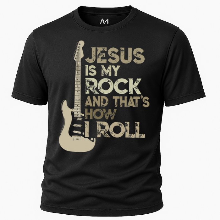 Jesus Is My Rock And That Is How I Roll Christian Guitarist Performance Shirt