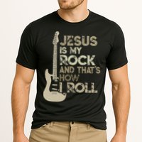 Jesus Is My Rock And That Is How I Roll Christian Guitarist Performance Shirt