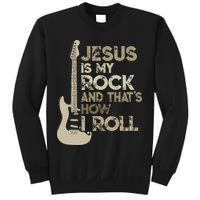 Jesus Is My Rock And That Is How I Roll Christian Guitarist Sweatshirt
