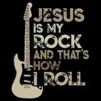 Jesus Is My Rock And That Is How I Roll Christian Guitarist T-Shirt