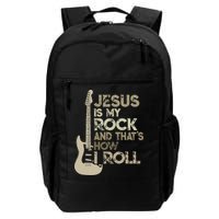 Jesus Is My Rock And That Is How I Roll Christian Guitarist Backpack