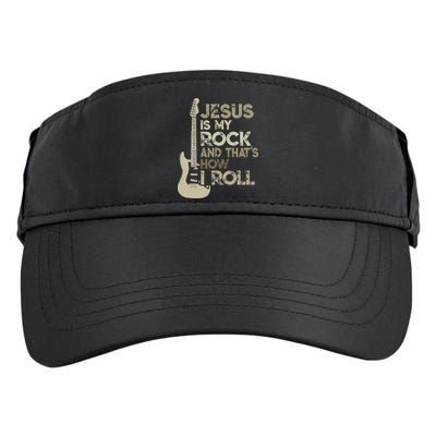Jesus Is My Rock And That Is How I Roll Christian Guitarist Adult Drive Performance Visor