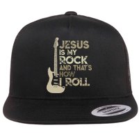 Jesus Is My Rock And That Is How I Roll Christian Guitarist Flatbill Hat