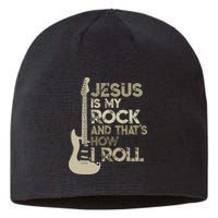 Jesus Is My Rock And That Is How I Roll Christian Guitarist Sustainable Beanie