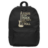 Jesus Is My Rock And That Is How I Roll Christian Guitarist 16 in Basic Backpack