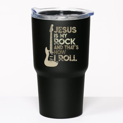 Jesus Is My Rock And That Is How I Roll Christian Guitarist Tumbler
