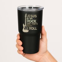 Jesus Is My Rock And That Is How I Roll Christian Guitarist Tumbler