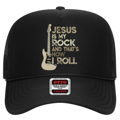 Jesus Is My Rock And That Is How I Roll Christian Guitarist Trucker Hat