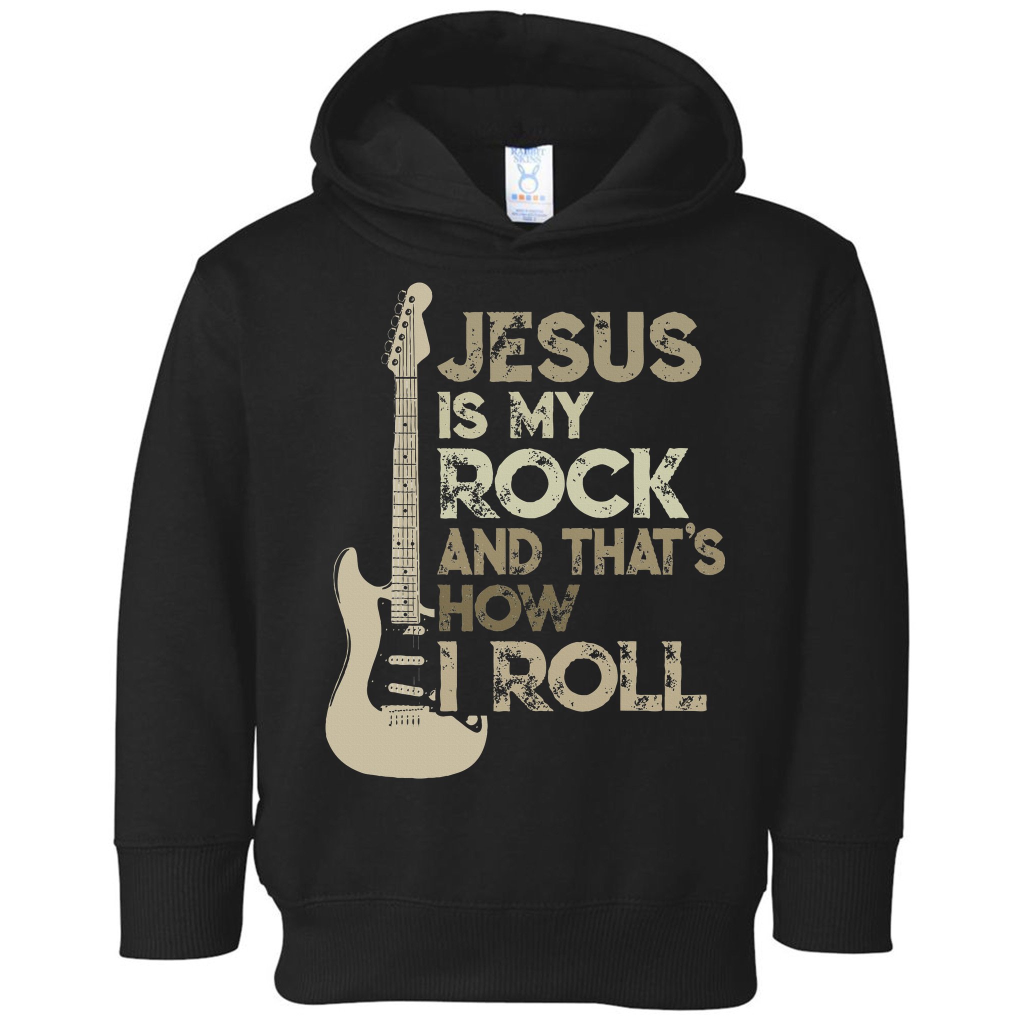 Jesus Is My Rock And That Is How I Roll Christian Guitarist Toddler Hoodie