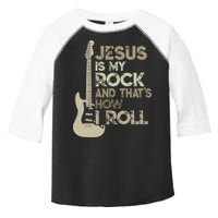 Jesus Is My Rock And That Is How I Roll Christian Guitarist Toddler Fine Jersey T-Shirt