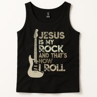 Jesus Is My Rock And That Is How I Roll Christian Guitarist Tank Top