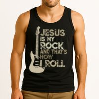 Jesus Is My Rock And That Is How I Roll Christian Guitarist Tank Top