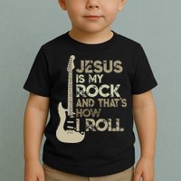 Jesus Is My Rock And That Is How I Roll Christian Guitarist Toddler T-Shirt