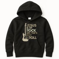Jesus Is My Rock And That Is How I Roll Christian Guitarist Kids Hoodie