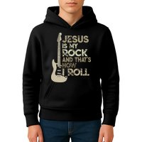 Jesus Is My Rock And That Is How I Roll Christian Guitarist Kids Hoodie