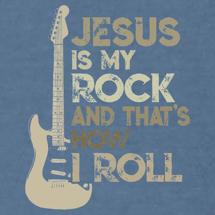 Jesus Is My Rock And That Is How I Roll Christian Guitarist Garment-Dyed Sweatshirt