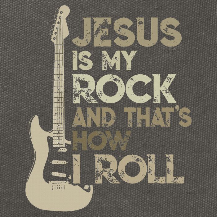 Jesus Is My Rock And That Is How I Roll Christian Guitarist Cotton Canvas Backpack