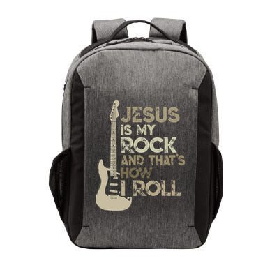 Jesus Is My Rock And That Is How I Roll Christian Guitarist Vector Backpack