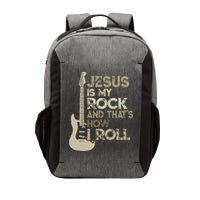 Jesus Is My Rock And That Is How I Roll Christian Guitarist Vector Backpack