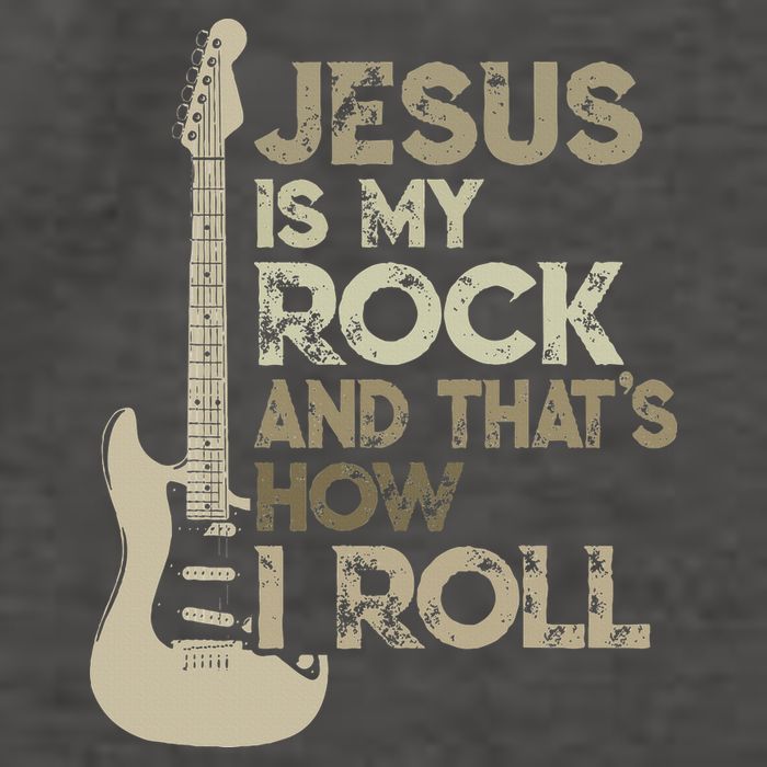 Jesus Is My Rock And That Is How I Roll Christian Guitarist Vector Backpack