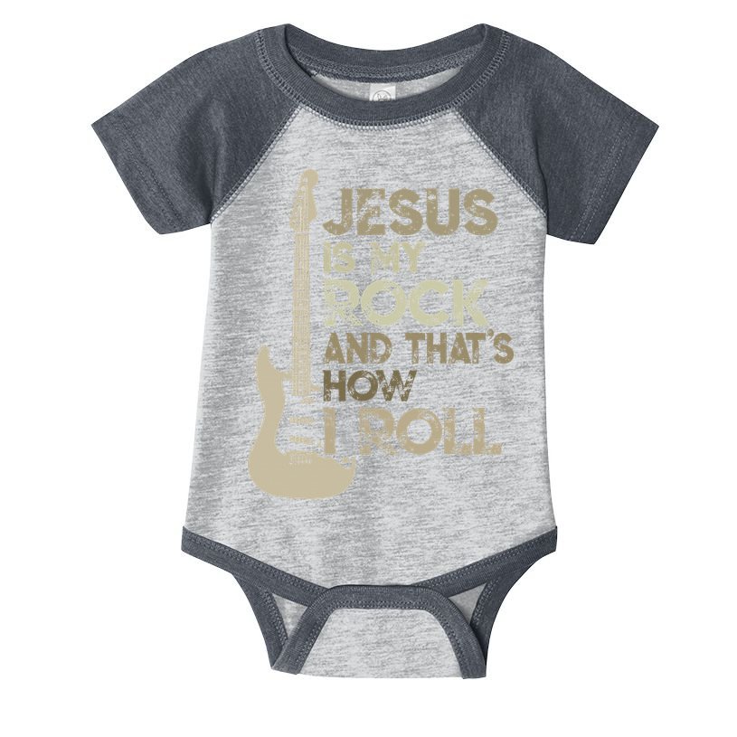 Jesus Is My Rock And That Is How I Roll Christian Guitarist Infant Baby Jersey Bodysuit