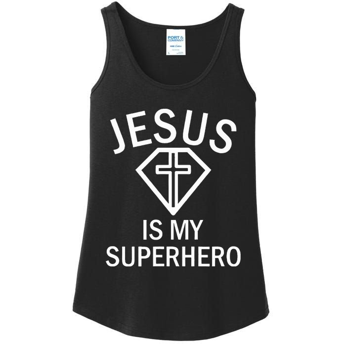 Jesus Is My Superhero Religious Fun Christian Sunday Ladies Essential Tank