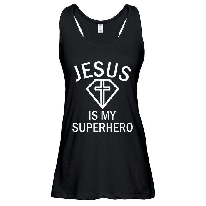 Jesus Is My Superhero Religious Fun Christian Sunday Ladies Essential Flowy Tank