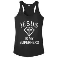 Jesus Is My Superhero Religious Fun Christian Sunday Ladies PosiCharge Competitor Racerback Tank