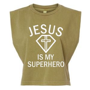 Jesus Is My Superhero Religious Fun Christian Sunday Garment-Dyed Women's Muscle Tee