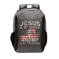 Jesus Is My Savior Trump Is My President American Flag Vector Backpack