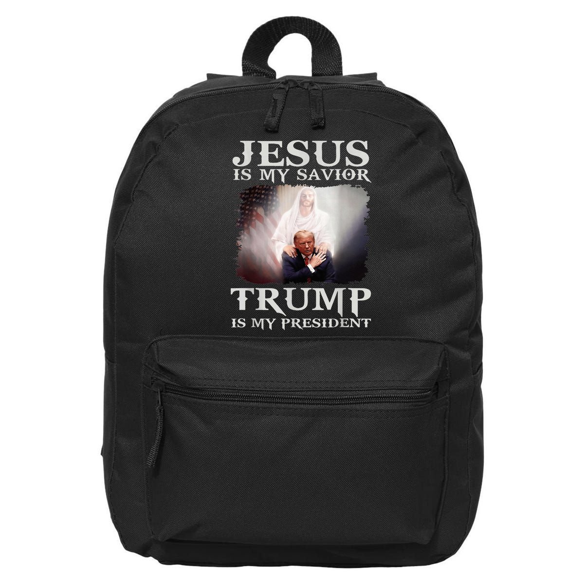 Jesus Is My Savior Trump Is My President 16 in Basic Backpack