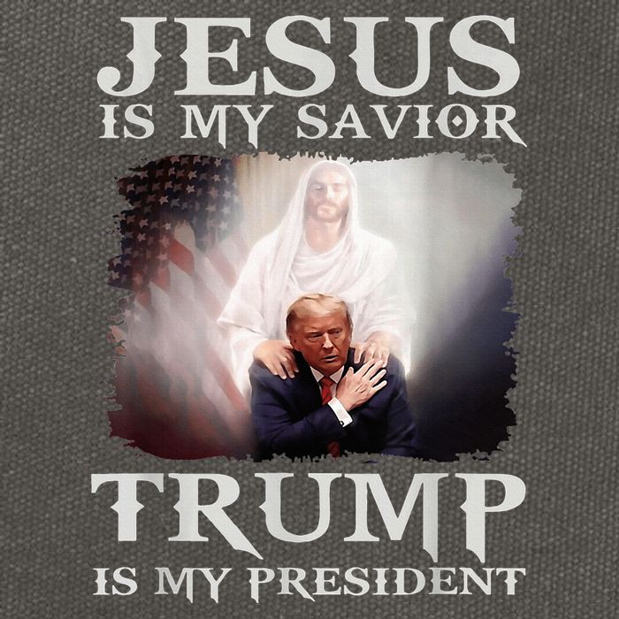 Jesus Is My Savior Trump Is My President Cotton Canvas Backpack