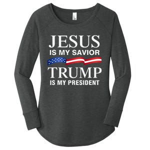 Jesus Is My Savior Trump Is My President Women's Perfect Tri Tunic Long Sleeve Shirt