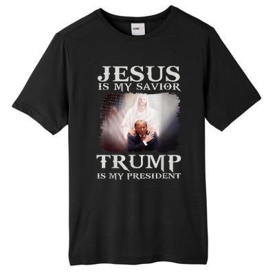 Jesus Is My Savior Trump Is My President Tall Fusion ChromaSoft Performance T-Shirt