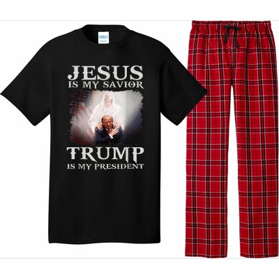 Jesus Is My Savior Trump Is My President Pajama Set