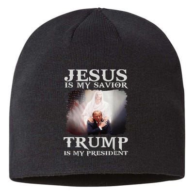 Jesus Is My Savior Trump Is My President Sustainable Beanie