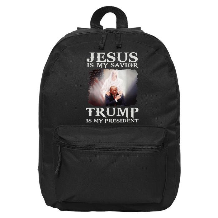 Jesus Is My Savior Trump Is My President 16 in Basic Backpack