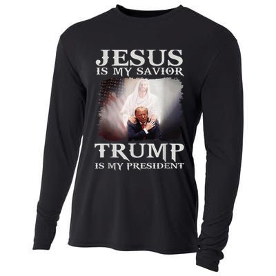 Jesus Is My Savior Trump Is My President Cooling Performance Long Sleeve Crew